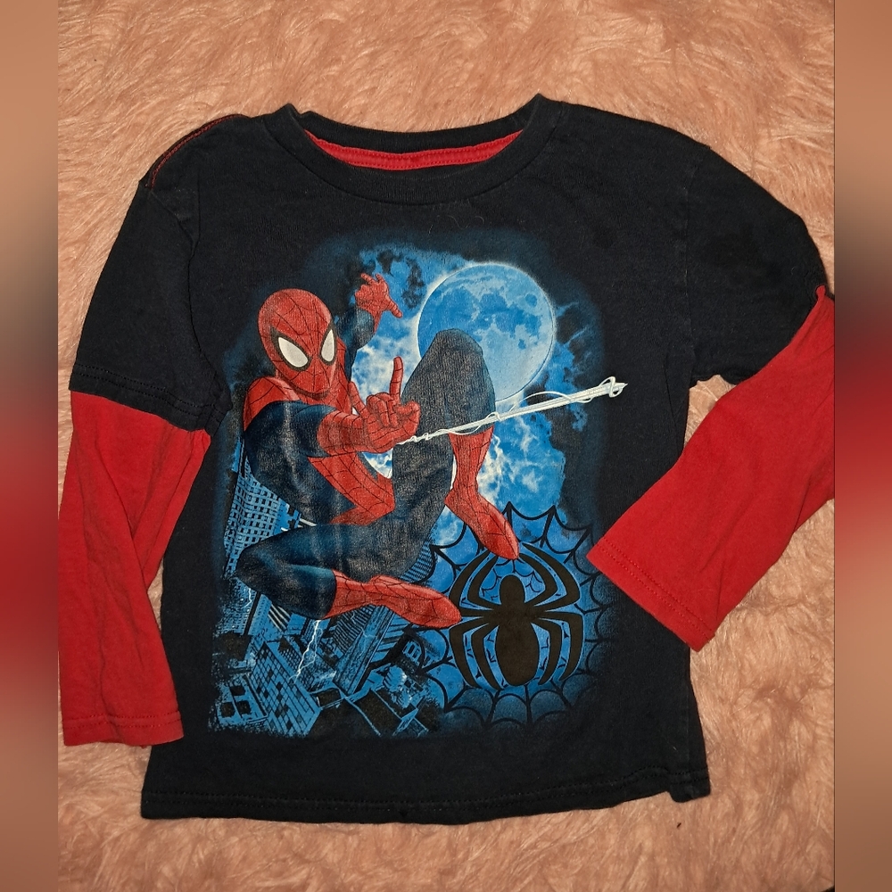 Marvel Black and Red Long Sleeve Spider-Man Tee